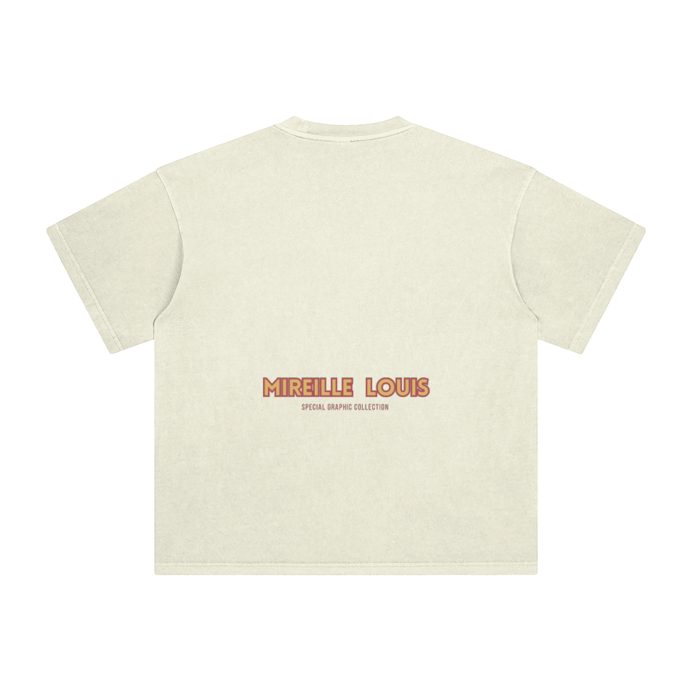 back view of soft enzyme wash cotton loose silhouette graphic tee