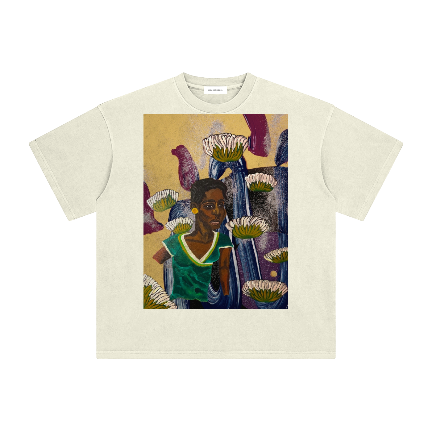 Abstract art inspired Caribbean women t shirt design