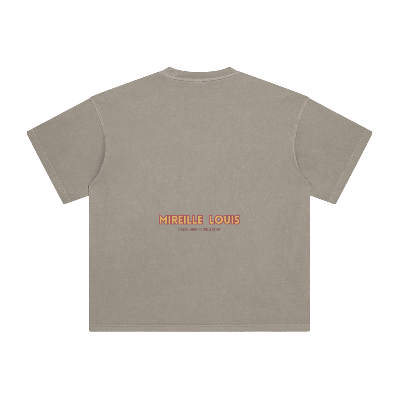 back view of oversized loose fit vintage cotton t-shirt graphic design