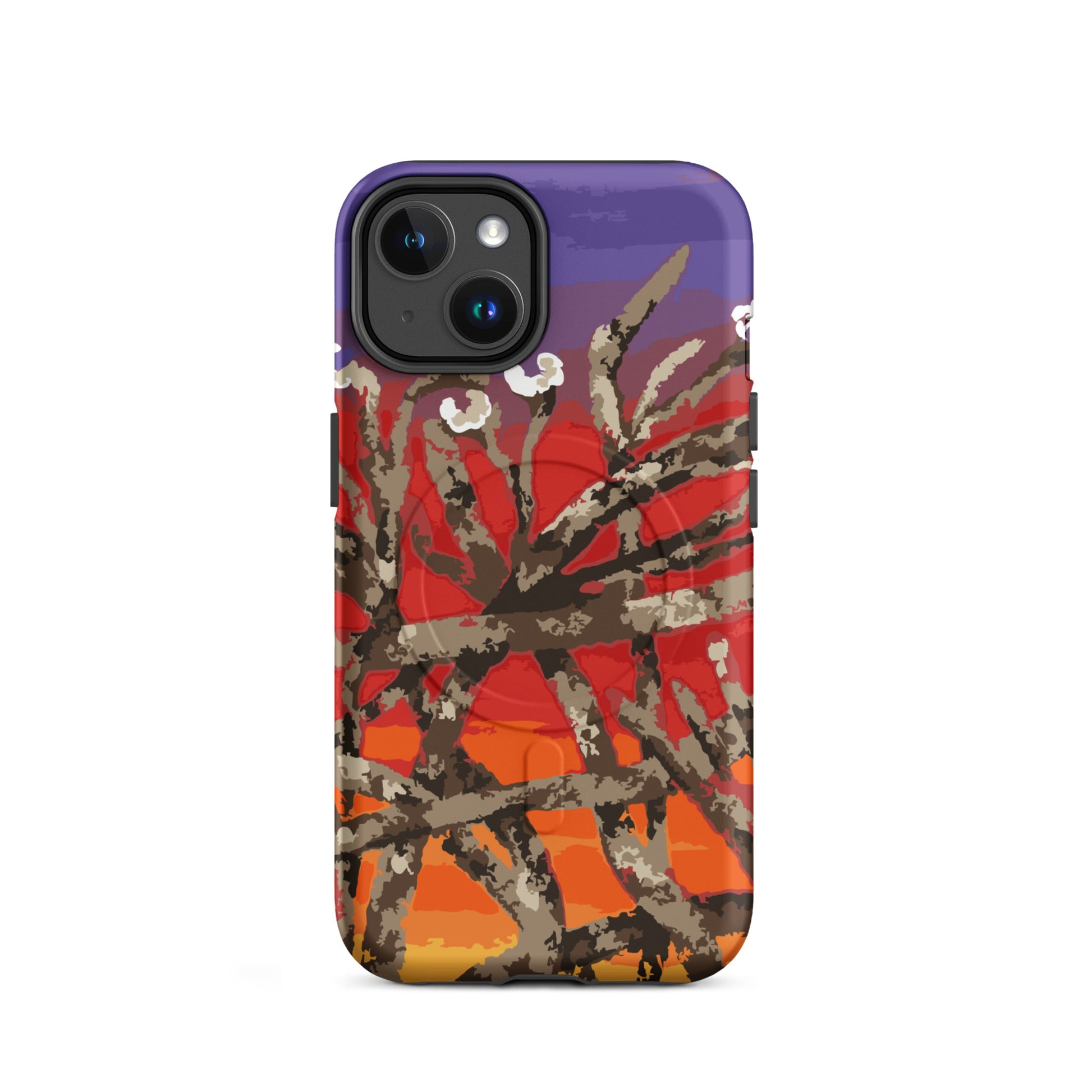 sunset abstract floral MagSafe phone case for iPhone