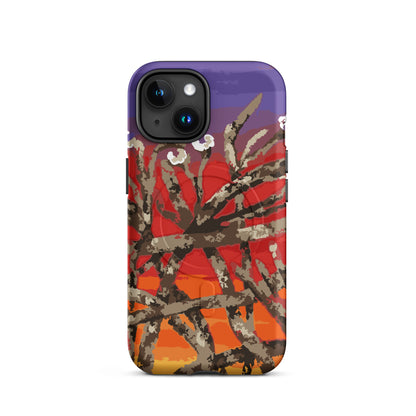 contemporary floral MagSafe phone case inspired by acrylic painting 