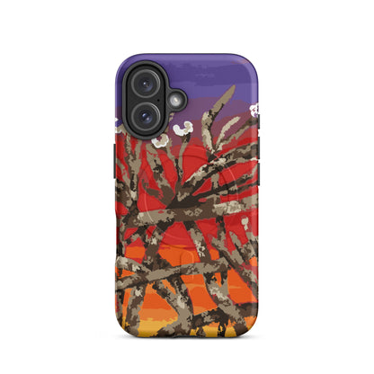 textured sunset abstract art MagSafe phone case 