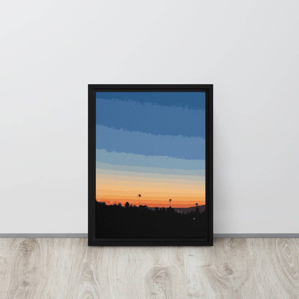 sunset coastal palm tree wall art piece