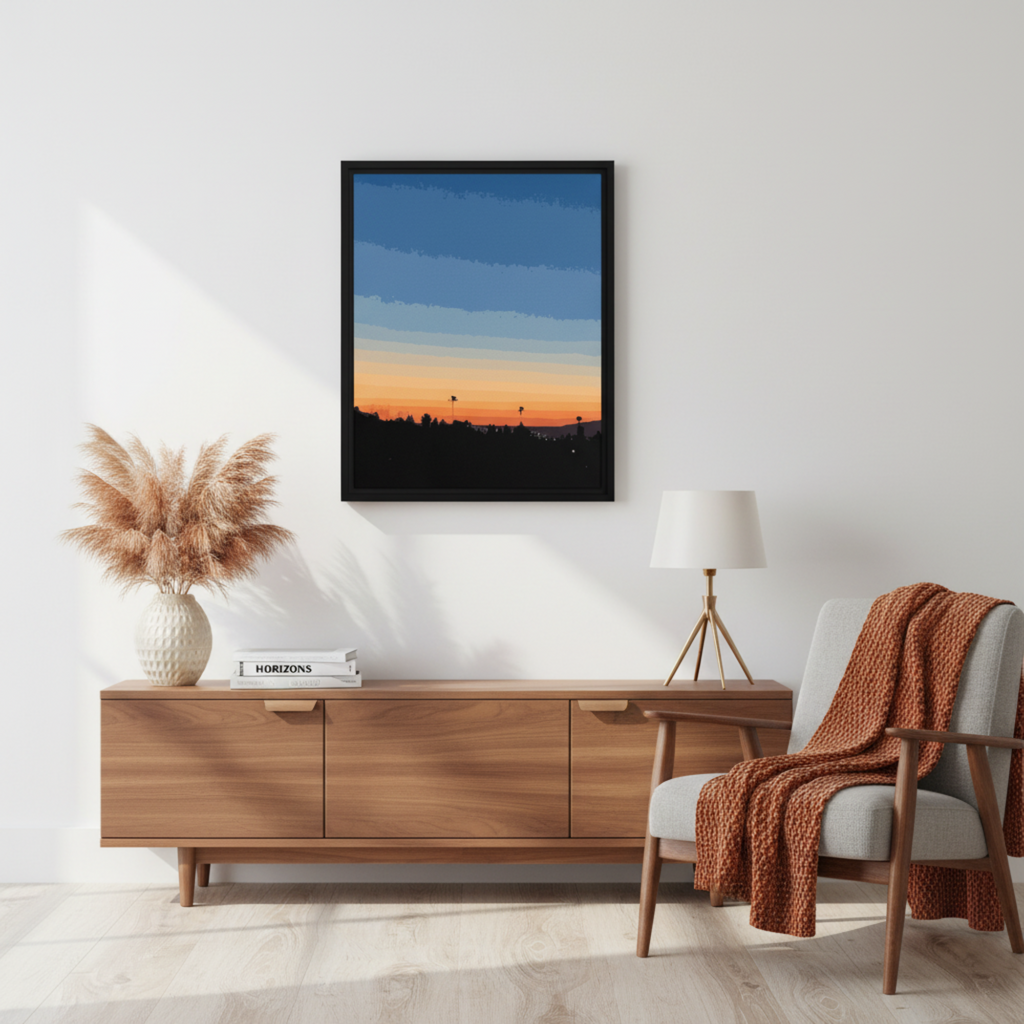 palm silhouette canvas art for living room