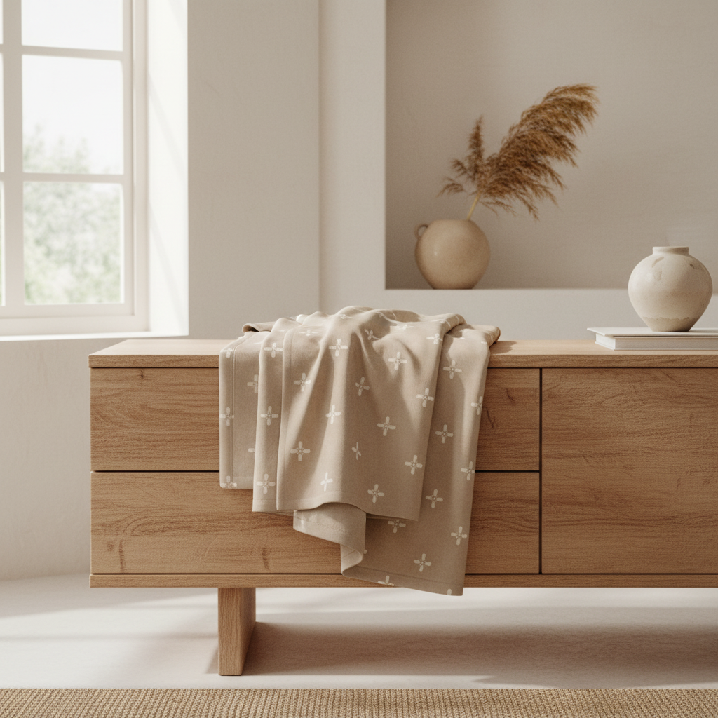 Faded Beige Floral Throw Blanket - Mirfia