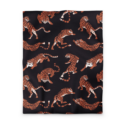 Black Tiger Print Duvet Cover - Mirfia