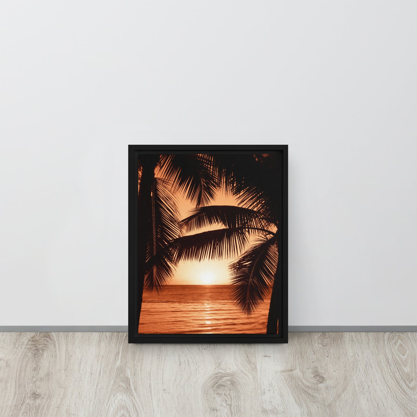 tropical sunset framed canvas print art