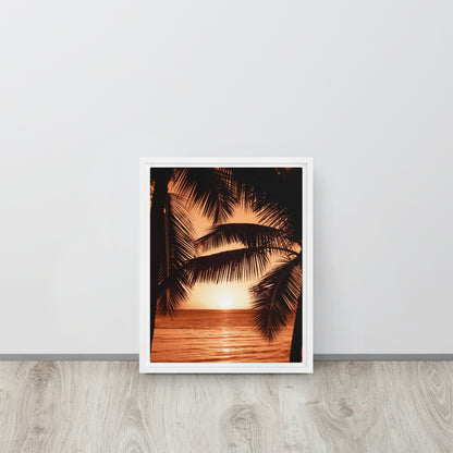 tropical sunset framed canvas print art