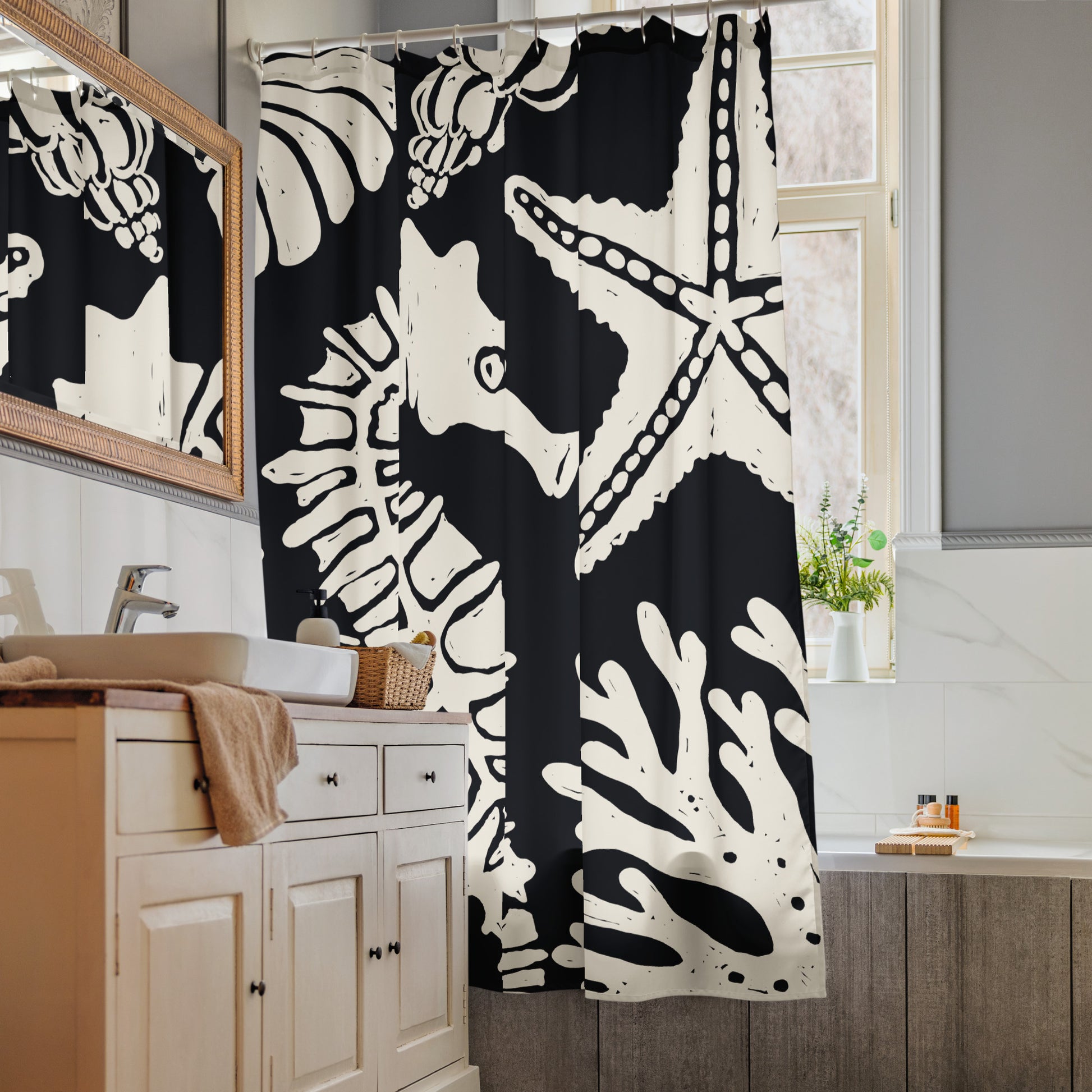 Underwater Seahorse Shower Curtain - Mirfia