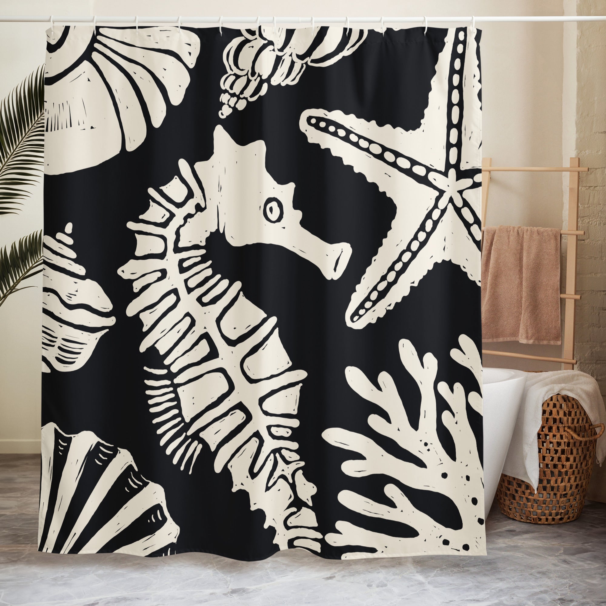 Underwater Seahorse Shower Curtain - Mirfia