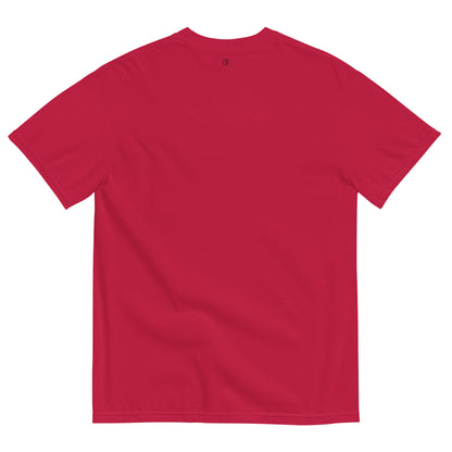 Humble Sportswear, women's runner's club t-shirt in red, heavyweight garment dyed t-shirt