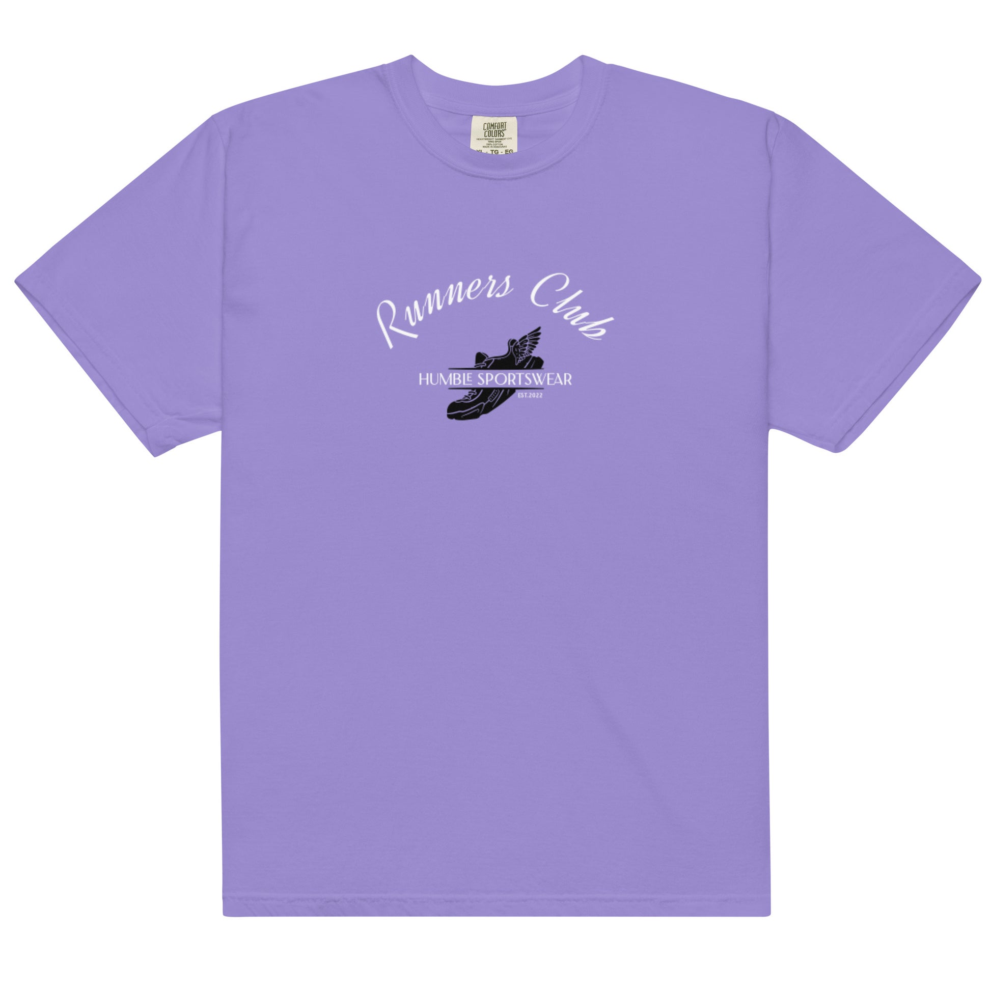 Humble Sportswear, women's garment dyed heavyweight 100% cotton t-shirt in violet 