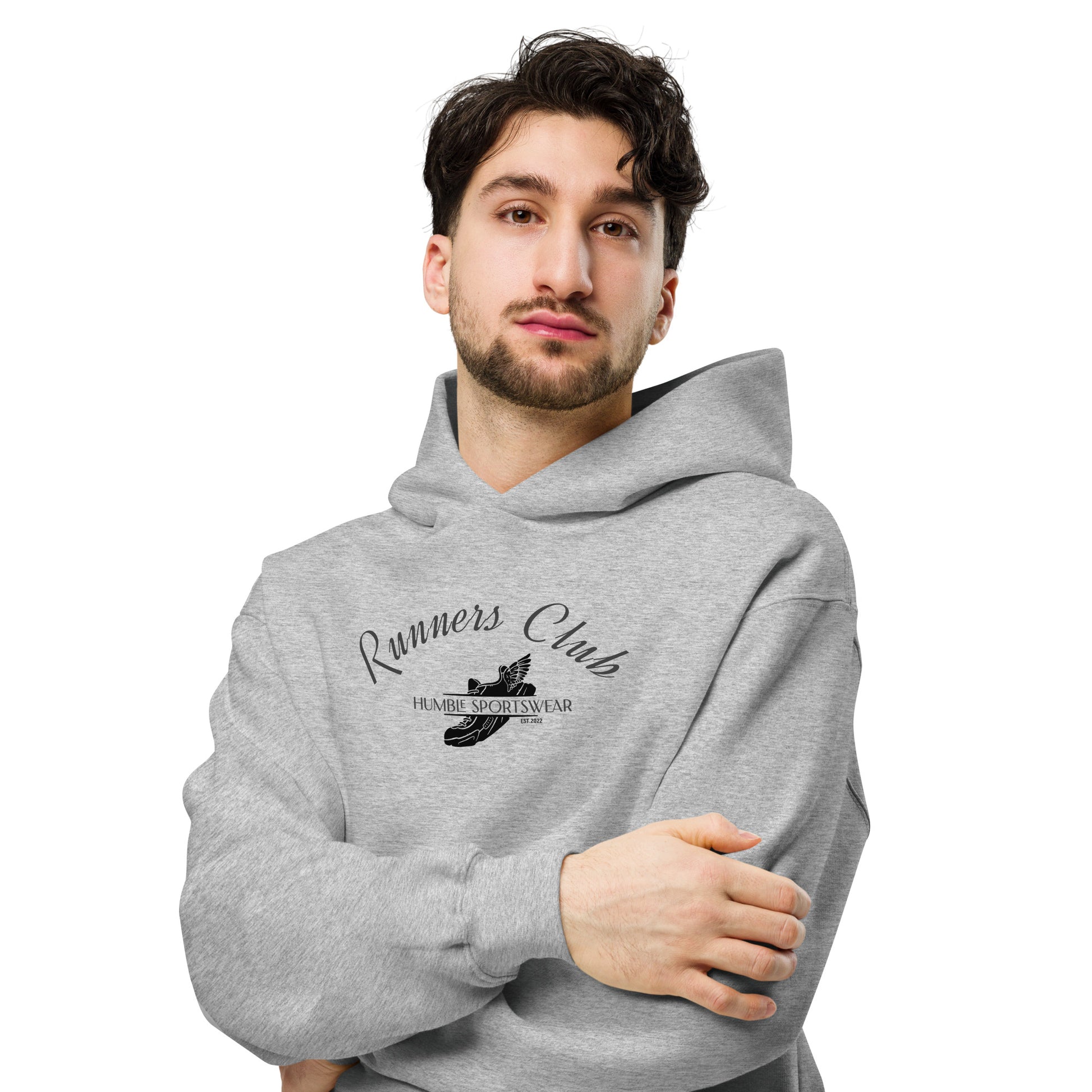 Humble Sportswear, men's long sleeve sport grey oversized hoodie