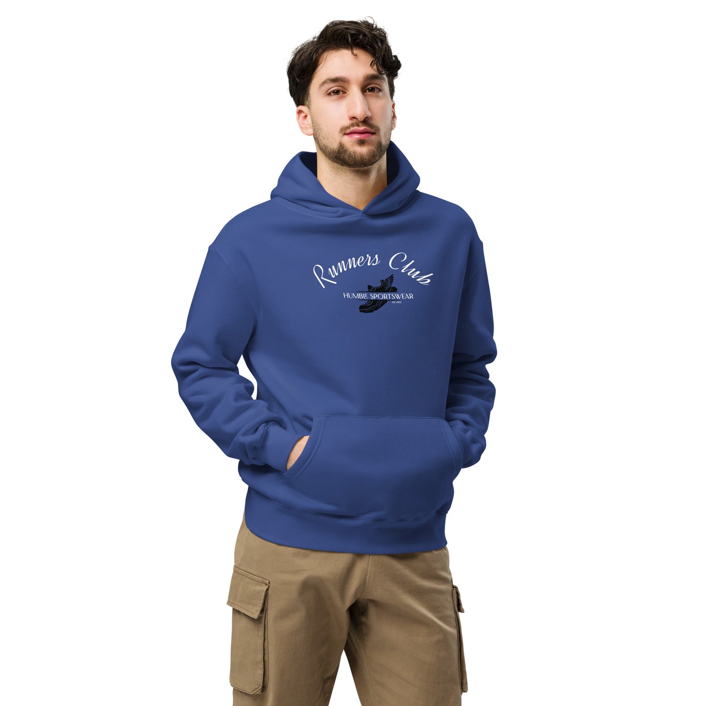 Humble Sportswear men's blue long sleeve oversized cotton hoodie