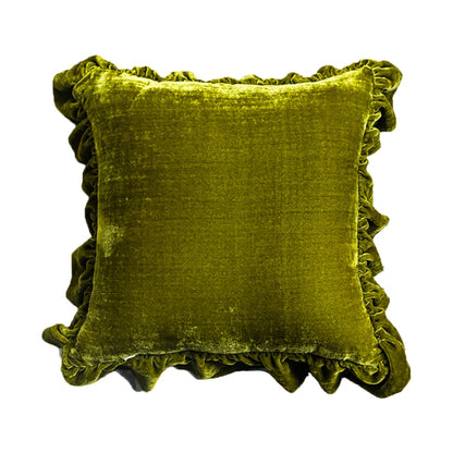 Mireille Fine Art, throw pillow cover velvet green pillow case