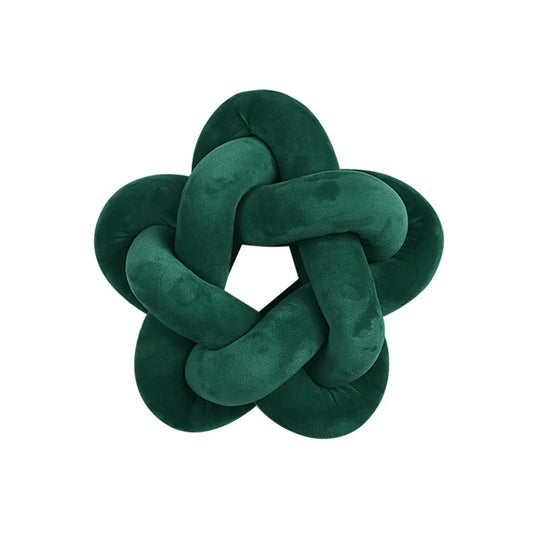 Mireille Fine Art, Green star knotted pillow, knot ball cushion