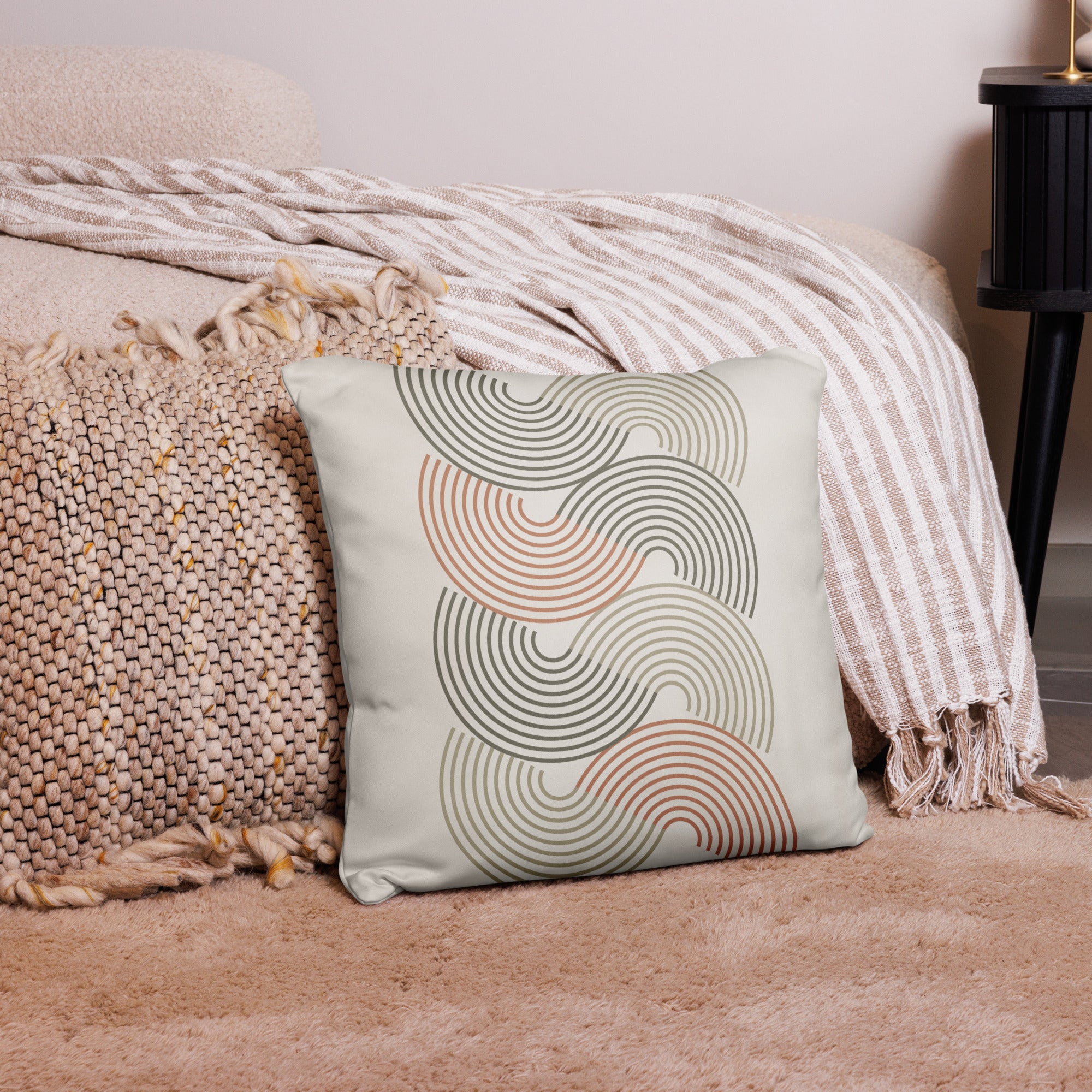 Vintage Retro Geometric Throw Pillow - Mirfia