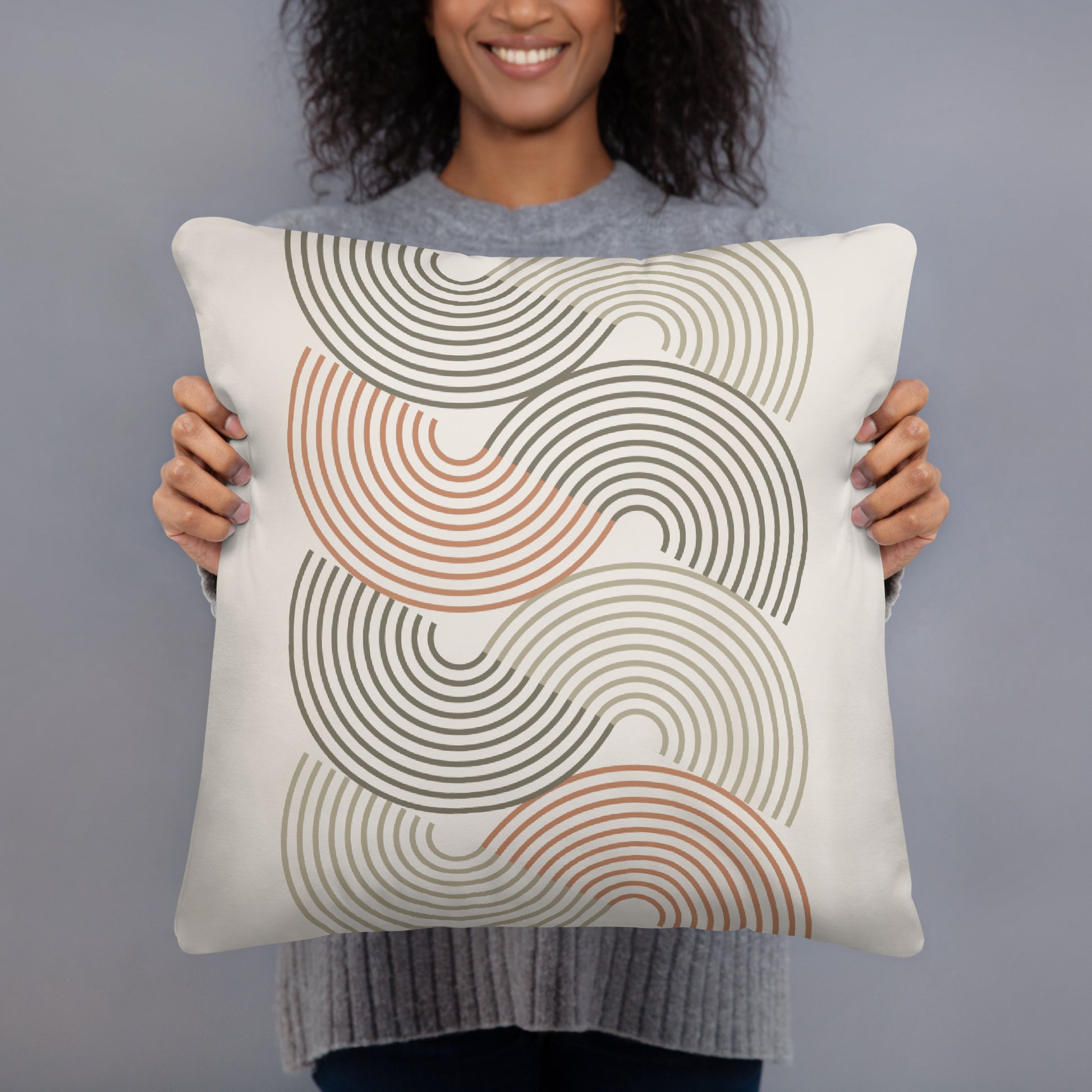 Vintage Retro Geometric Throw Pillow - Mirfia