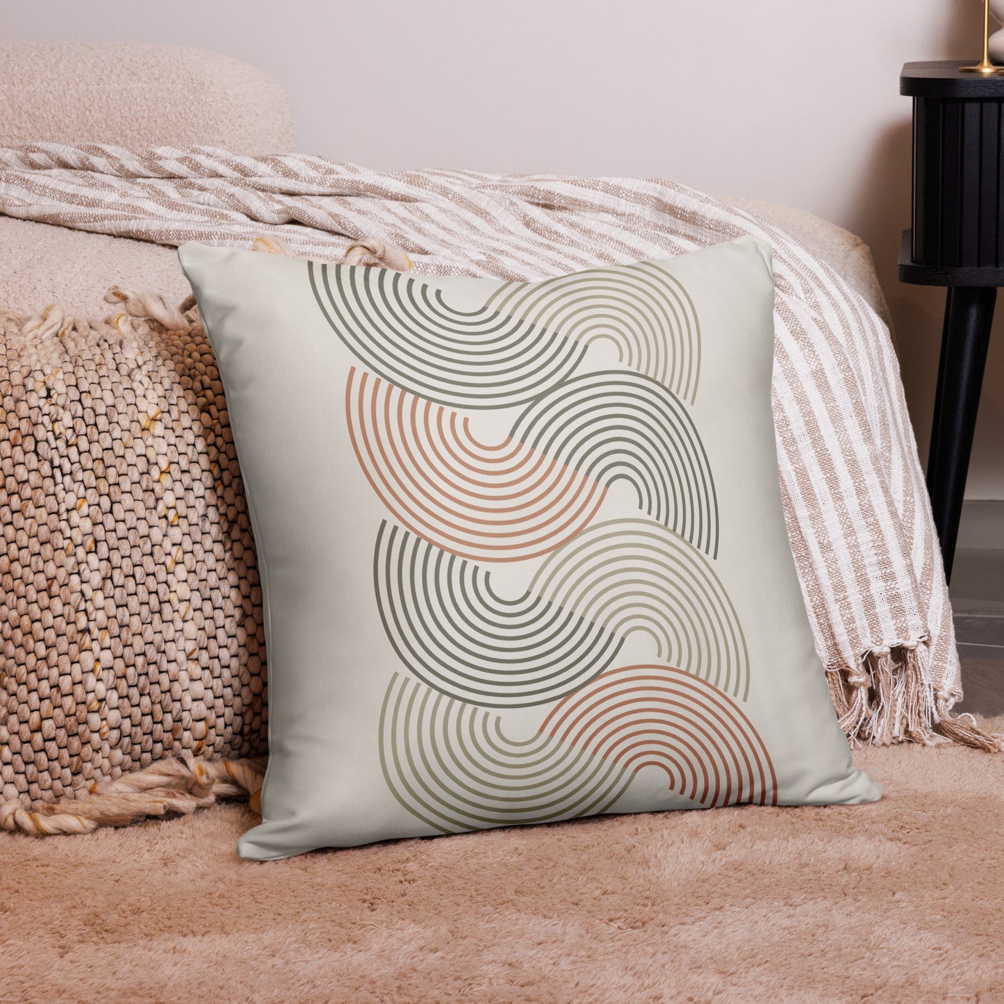 Vintage Retro Geometric Throw Pillow - Mirfia