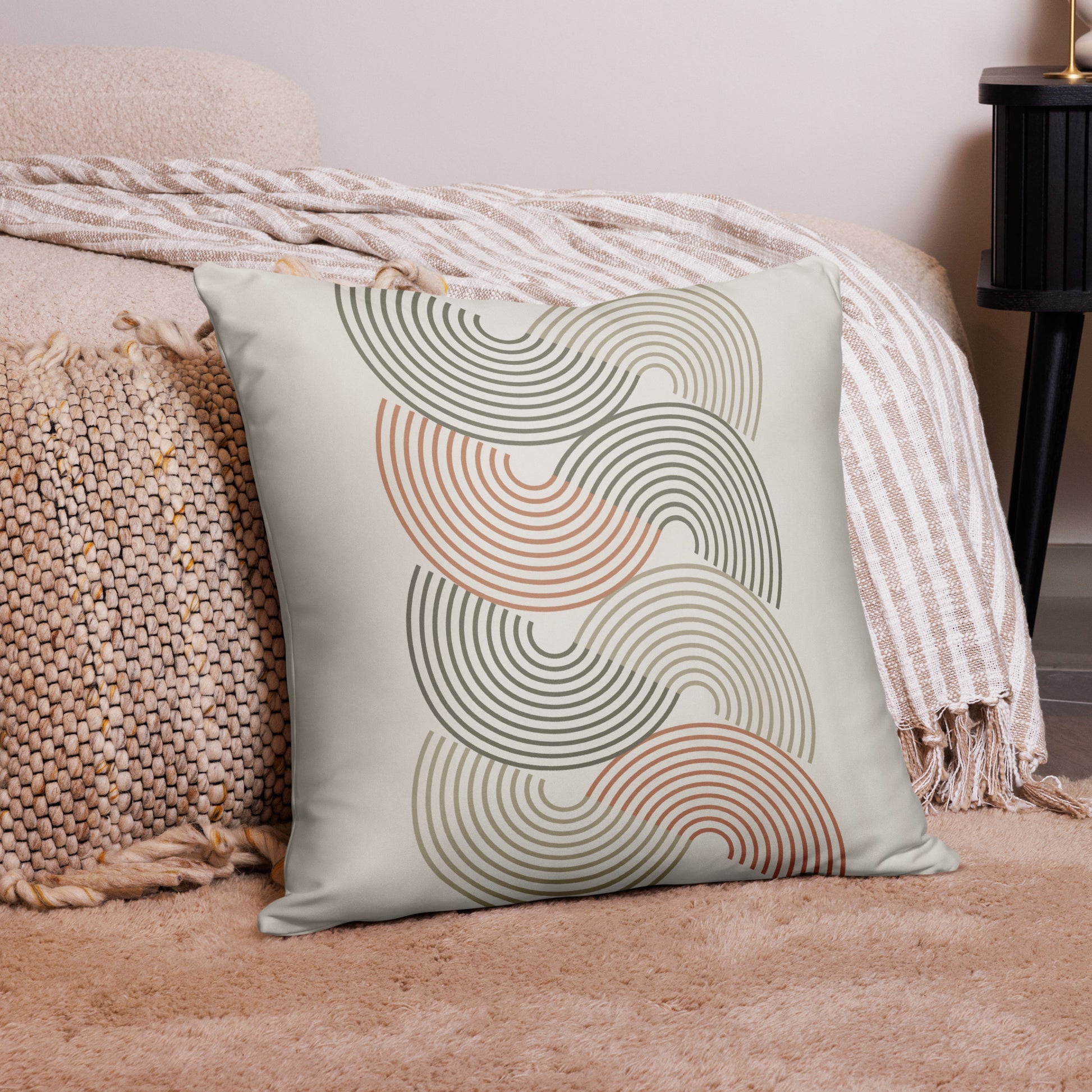 Vintage Retro Geometric Throw Pillow - Mirfia
