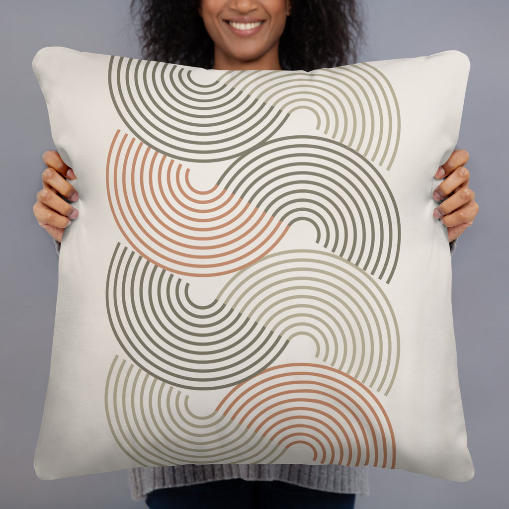 Vintage Retro Geometric Throw Pillow - Mirfia