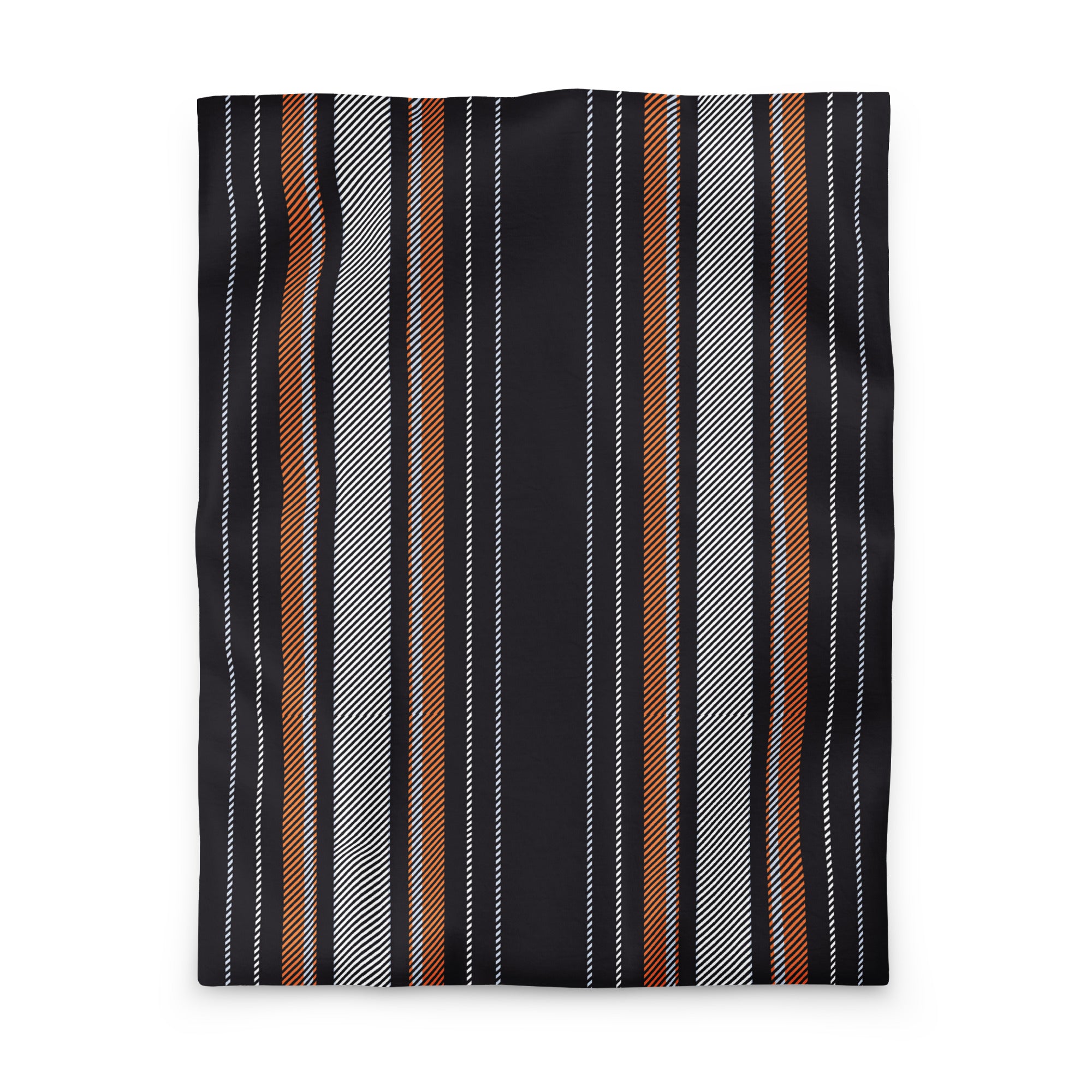 reversible duvet cover showing black stripes and antique white reverse underside
