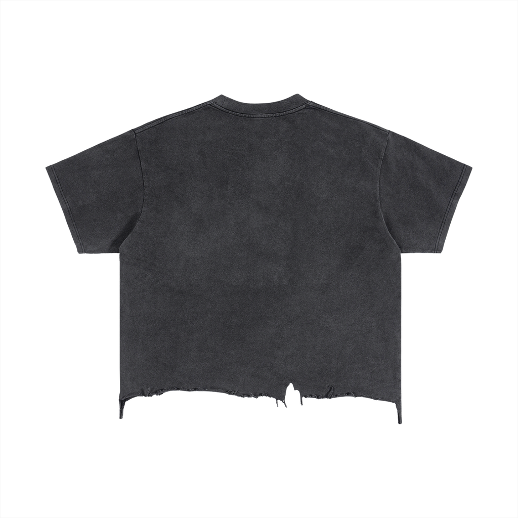 Vintage Wash Distressed Boxy T-Shirt - Mirfia