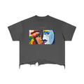Vintage Wash Distressed Boxy T-Shirt - Mirfia