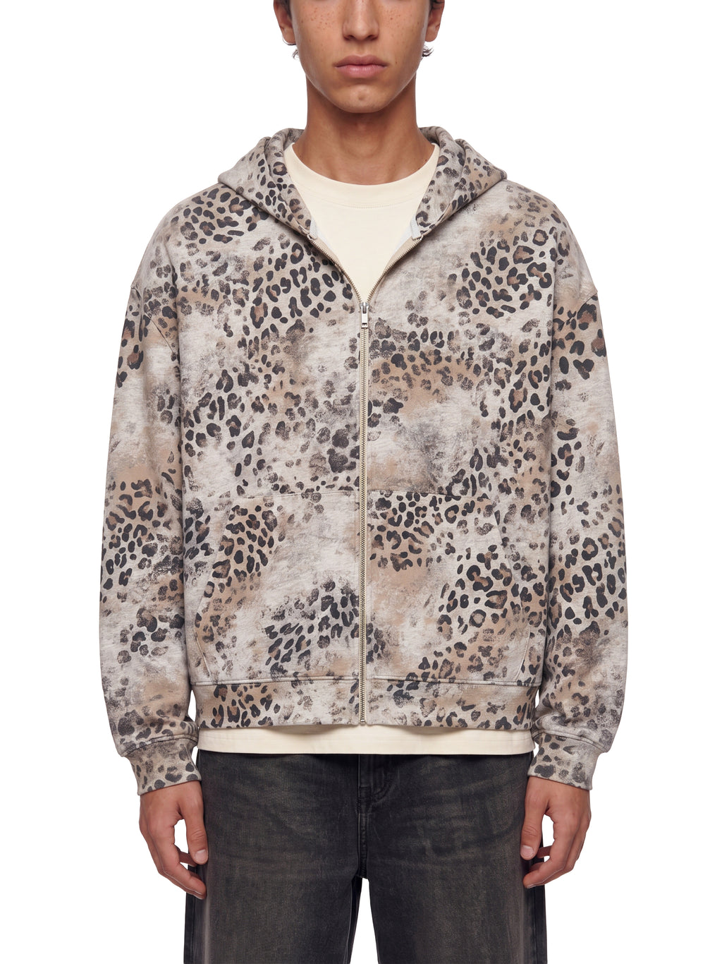 Vintage Wash Leopard Hoodie