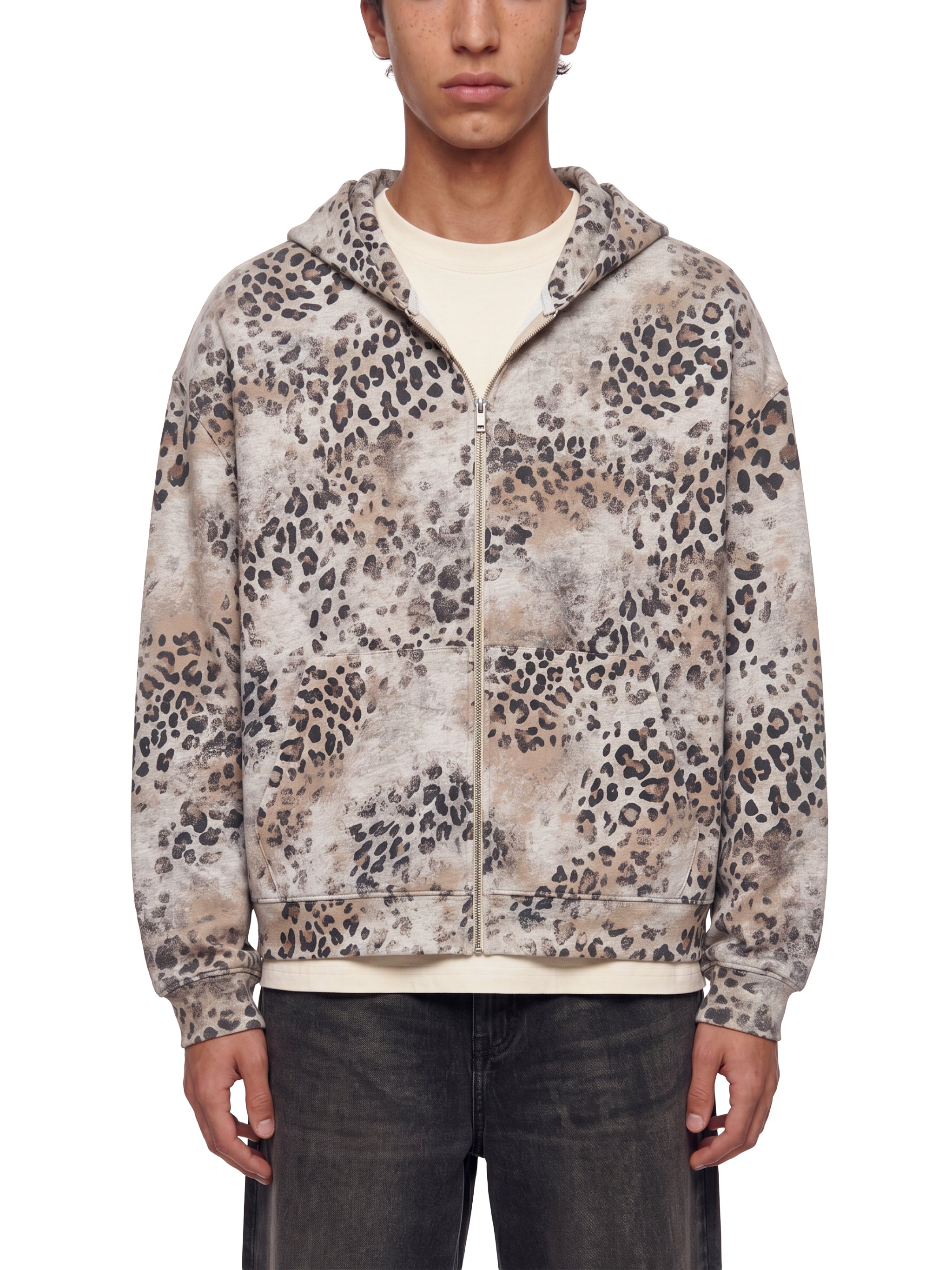Vintage Wash Leopard Hoodie