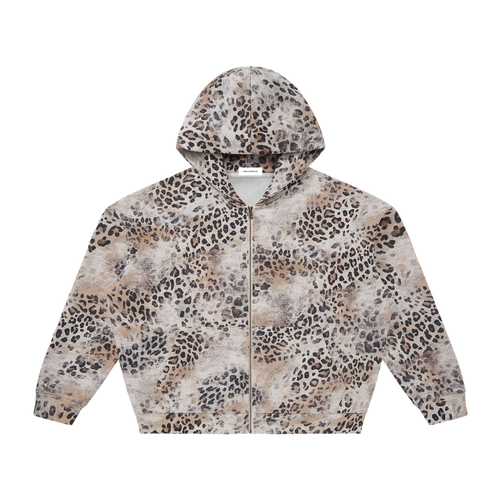 Vintage Wash Leopard Hoodie