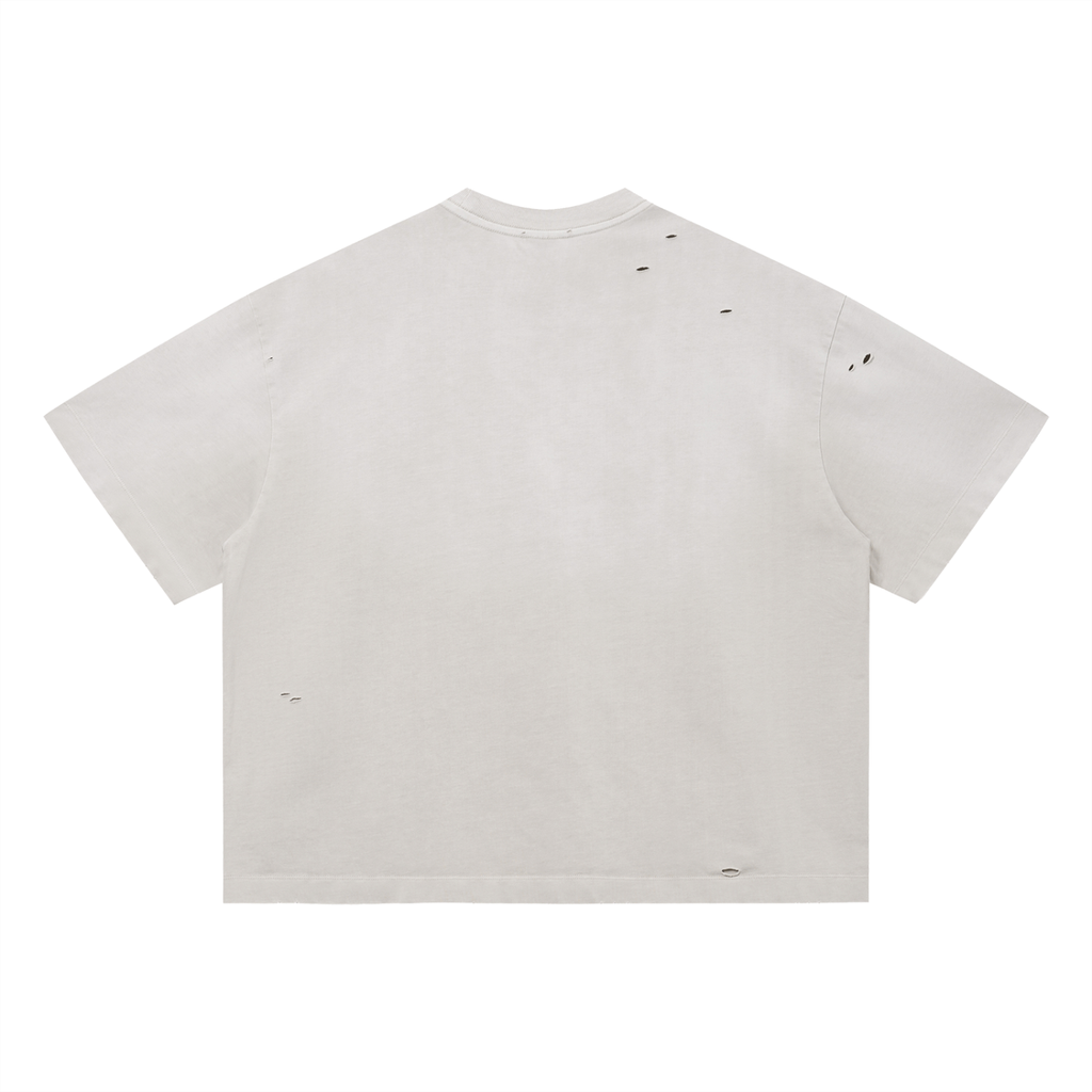 back view of relaxed oversized vintage wash t-shirt