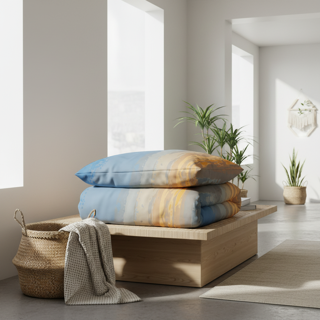 folded soft breathable warm duvet cover bedding 