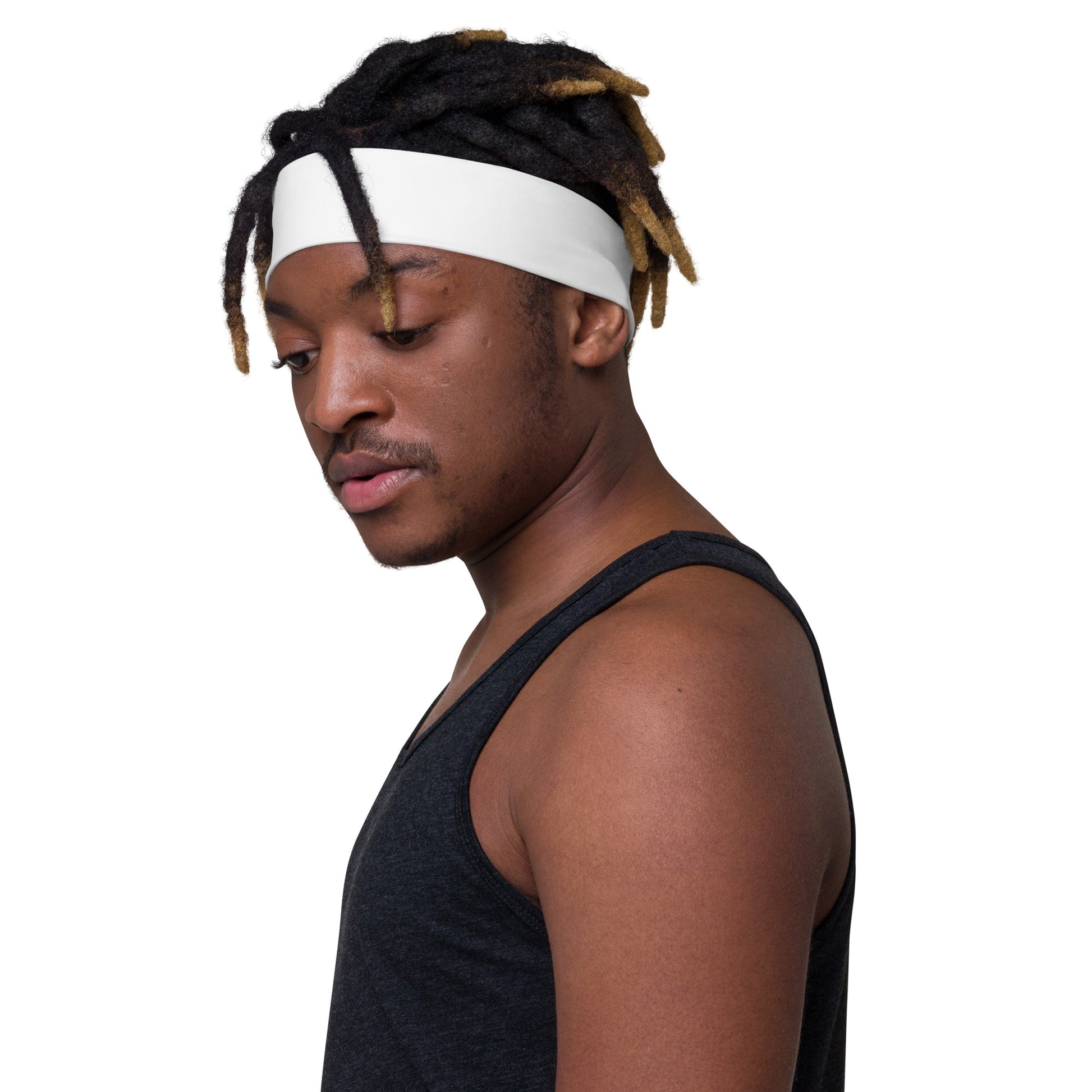 unisex white headband thin