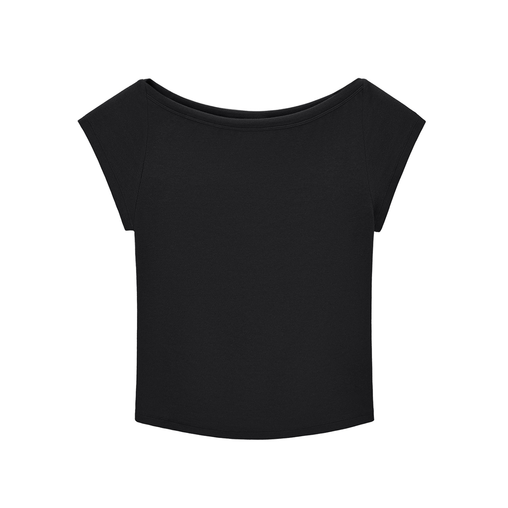 women's wide boat neckline baby t-shirt 