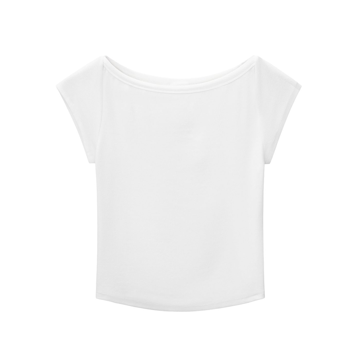 women's minimal wide neck baby t-shirt in white 