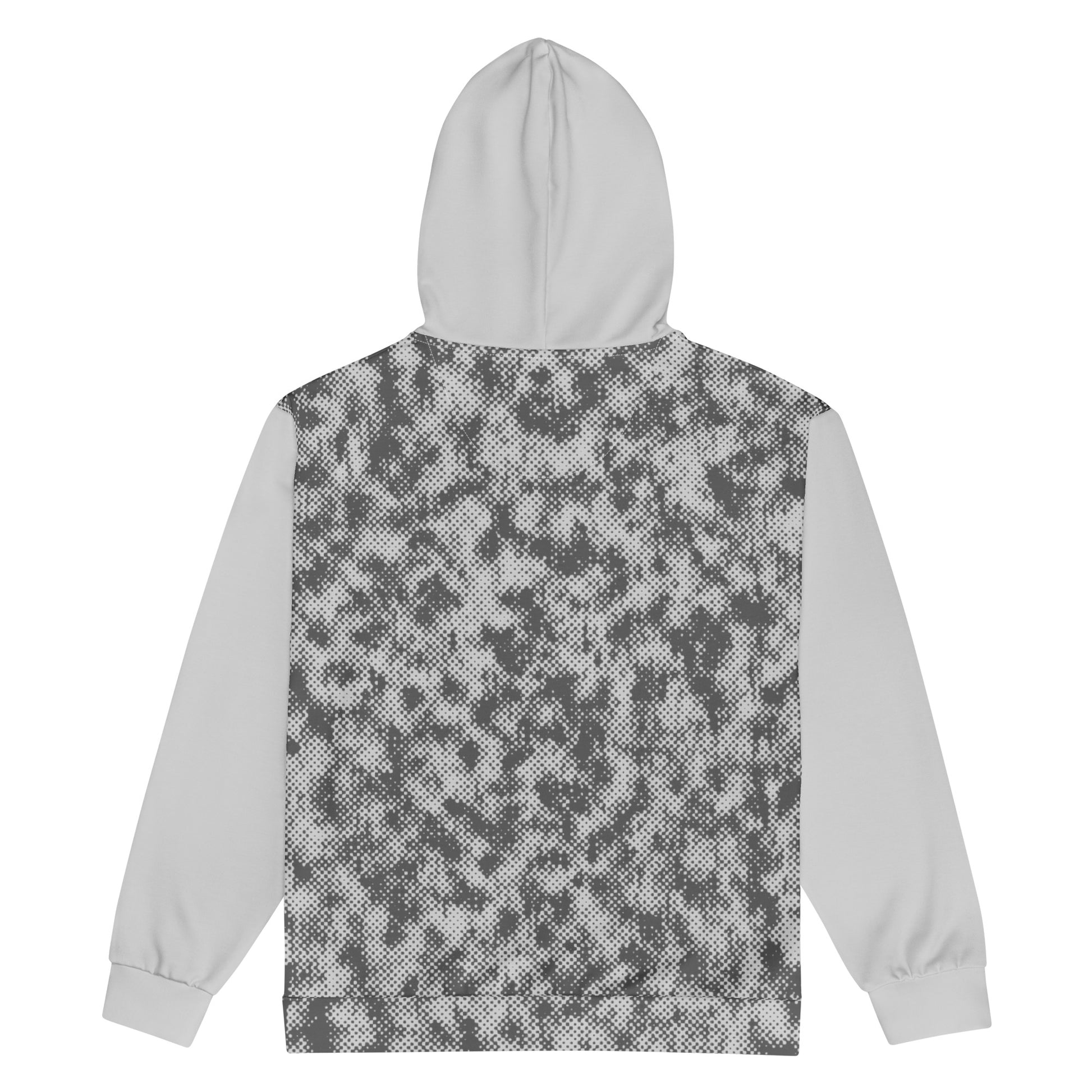 women's recycled zip hoodie all over print grey 