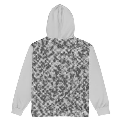 women's recycled zip hoodie all over print grey 