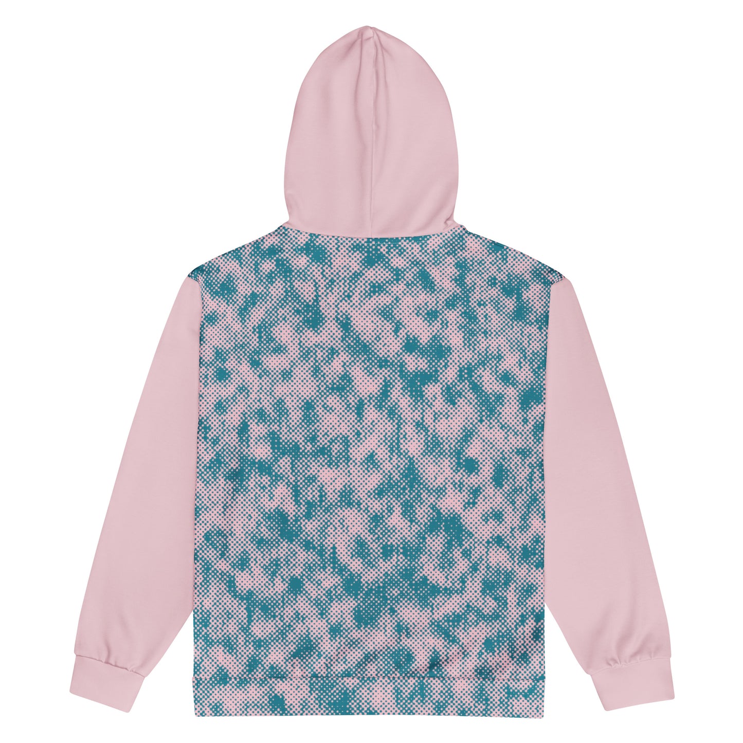 recycled full zip hoodie all over print pink