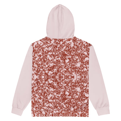 women's recycled zip hoodie red all over print