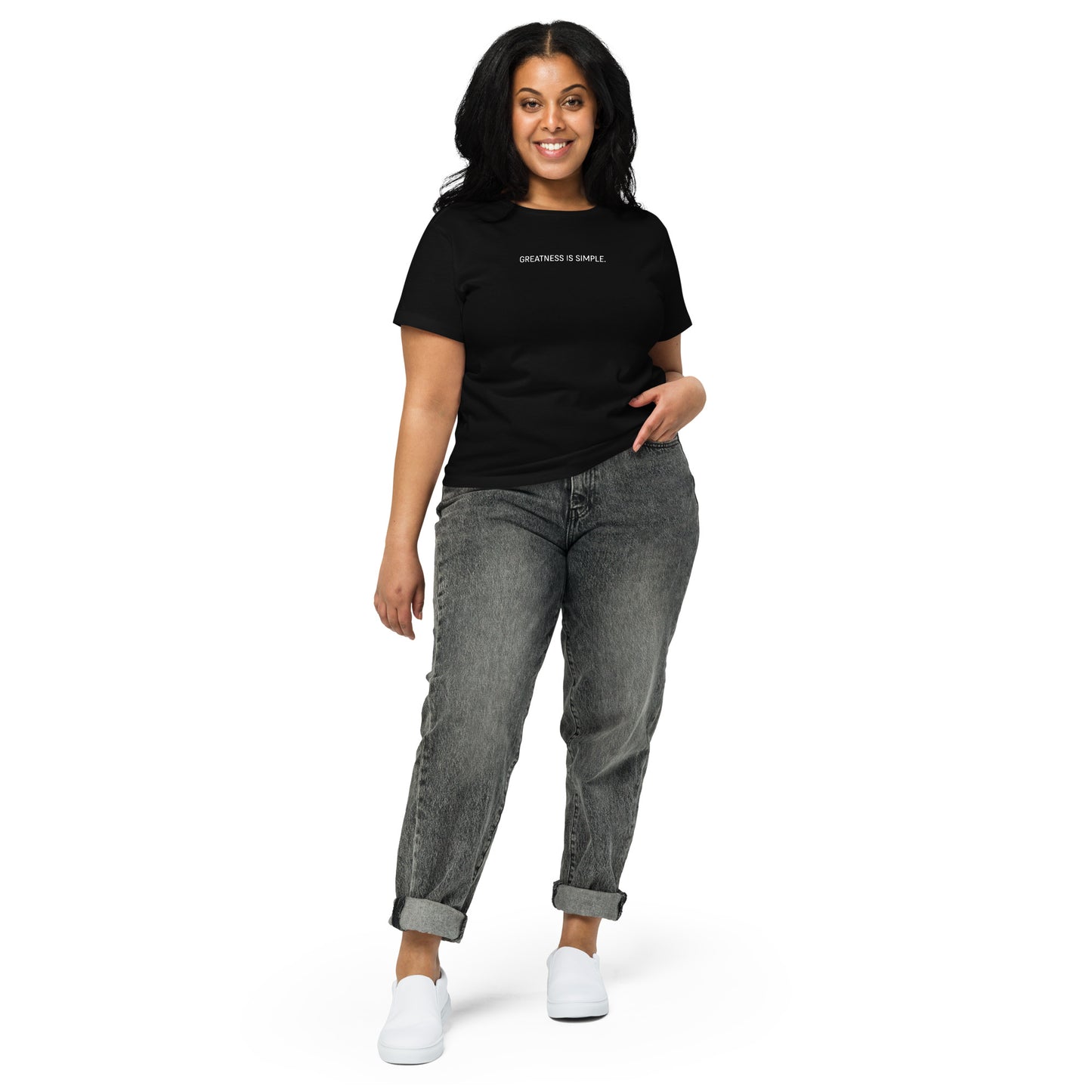 Humble Sportswear™, women's high waisted longline fit slogan t-shirt in black