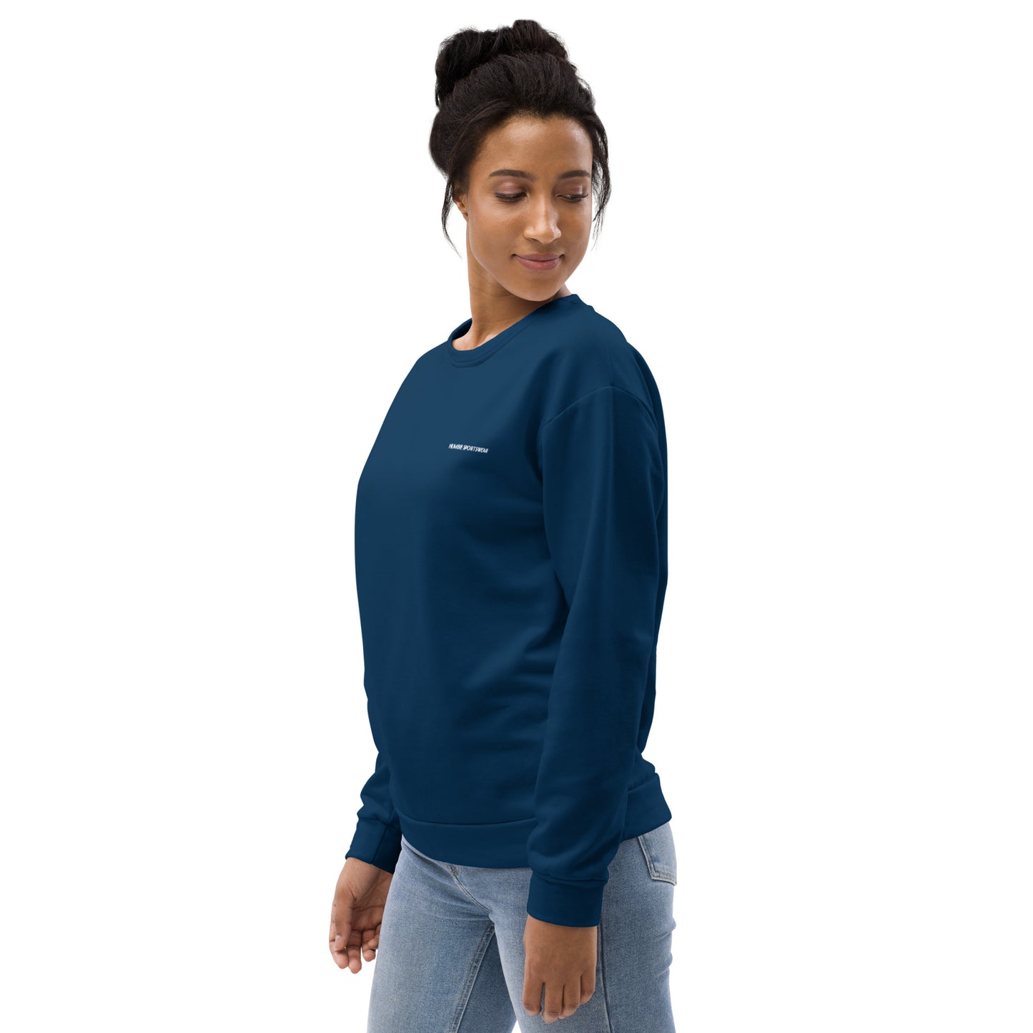 women's navy blue recycled sweatshirt 