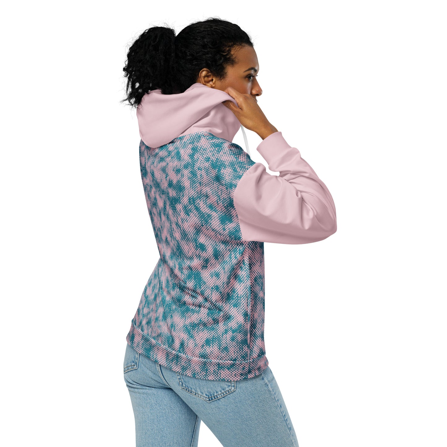 women's zip hoodie pink