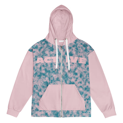 women's zip hoodie pink