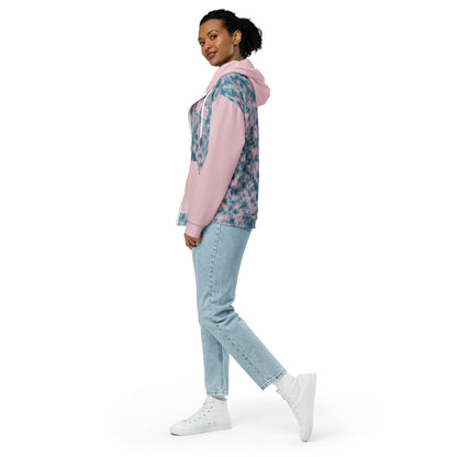 women's zip hoodie pink