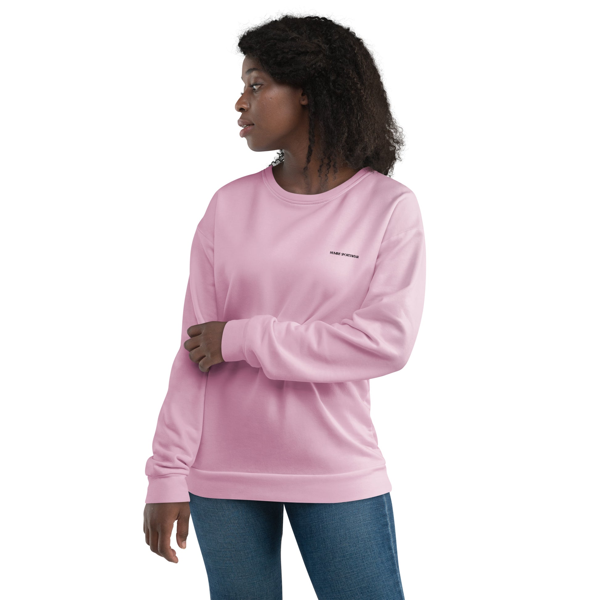 long sleeve women's recycled sweatshirt pink