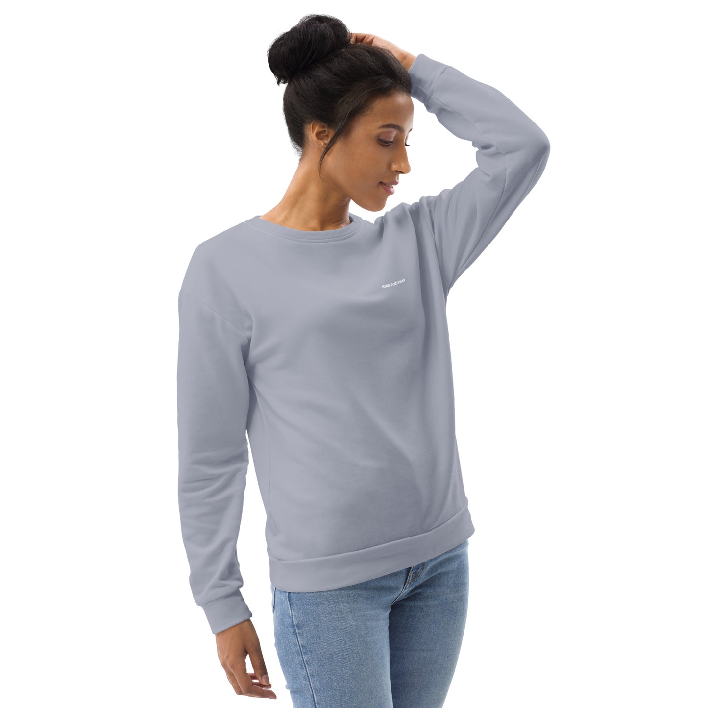 long sleeve women's recycled sweatshirt stone blue 