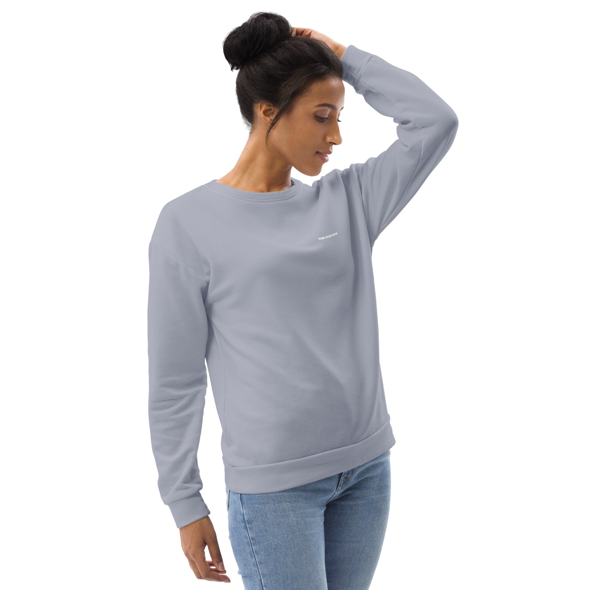 long sleeve women's recycled sweatshirt stone blue 