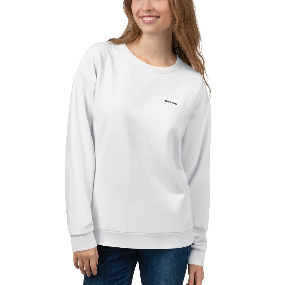 women's recycled sweatshirt long sleeve white 