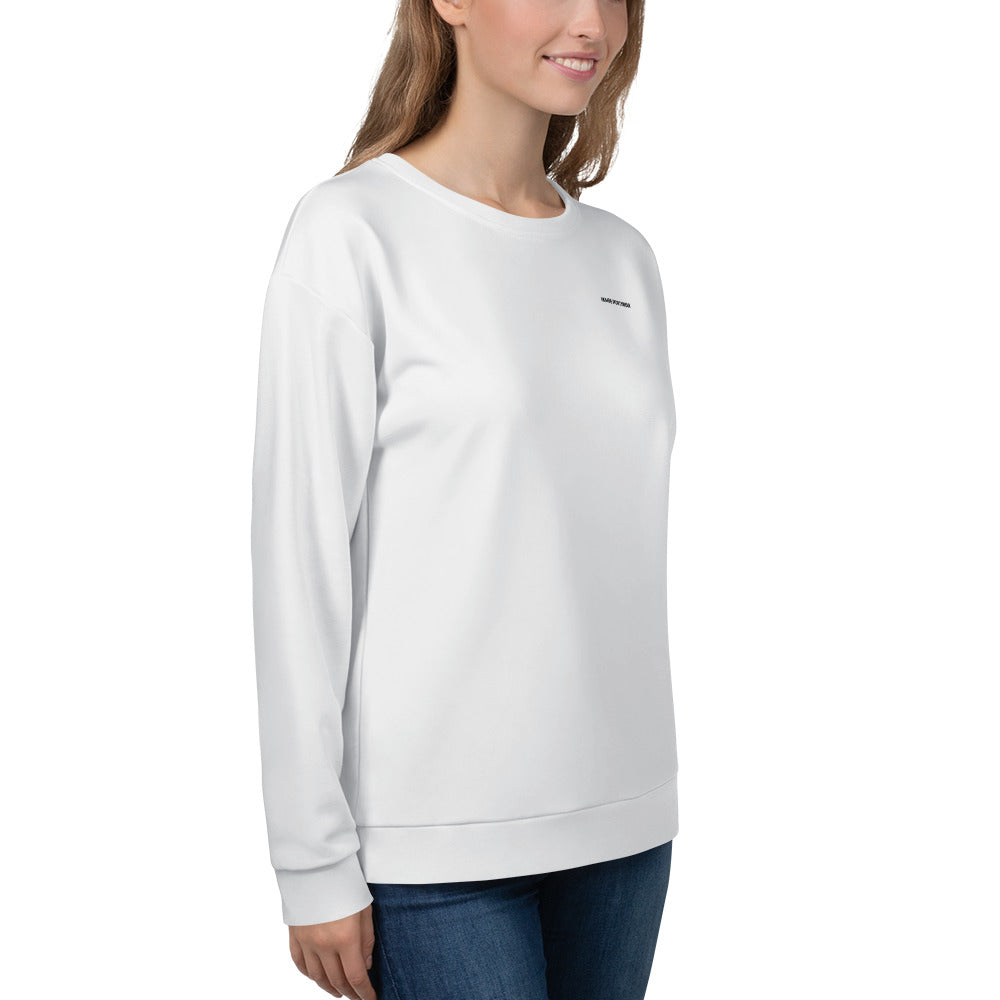 women's recycled sweatshirt long sleeve white 